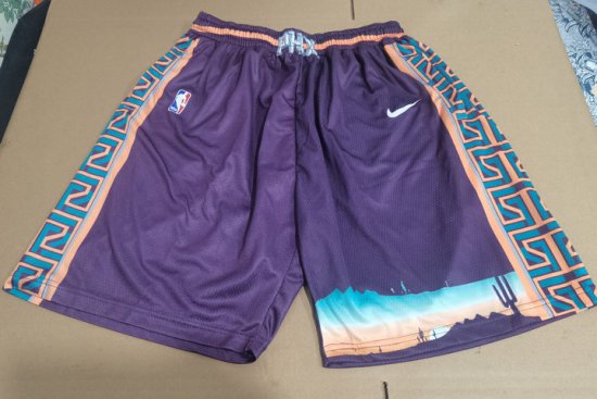 NBA Phoenix Suns fashion design shorts Violet imprimé